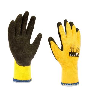 GUANTE SUPER FLEX / PALMA LATEX NEGRO (AMARRILLO)