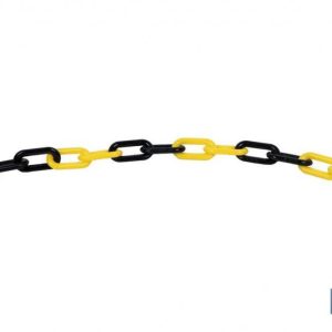 CADENA DE PLASTICO NEGRO-AMARILLO 8MM*1M