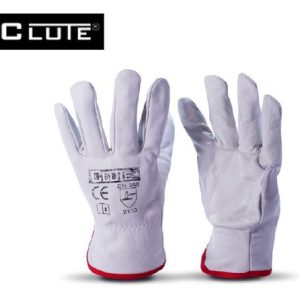 GUANTE DE CUERO BADANA CLUTE BLANCO
